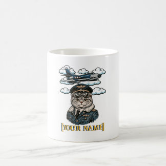 De Café Caneca Piloto Gato Scottish Fold Personalizada | P