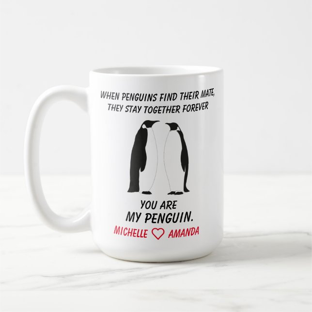 De Café Caneca Pinguins Engraçados, Presente para ela ou e (Esquerda)