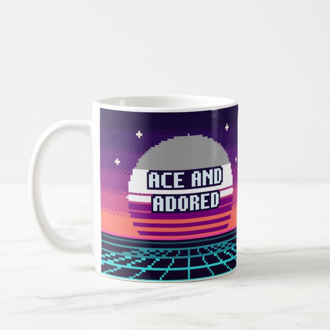 De Café Caneca Pixel Orgulho Ace e Adorado (Esquerda)