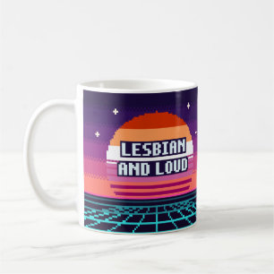 De Café Caneca Pixel Orgulho Lésbica e Alta