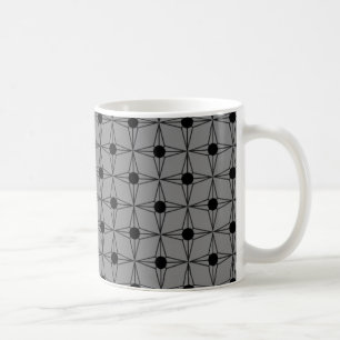 De Café Caneca pontilhada retro da estrela, cinza