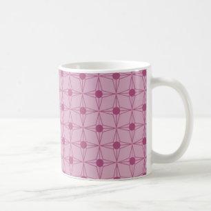 De Café Caneca pontilhada retro da estrela, cor-de-rosa