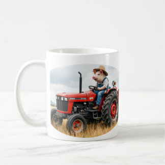 De Café caneca porco em trator