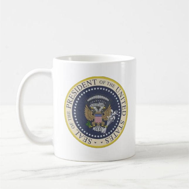 De Café caneca presidencial falsificada do selo (Esquerda)