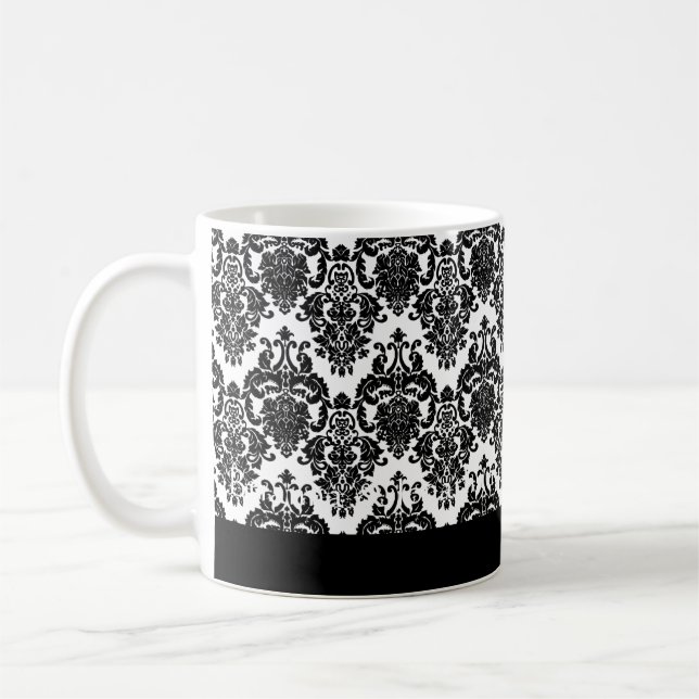 De Café Caneca PRETA & BRANCA elegante do damasco do (Esquerda)