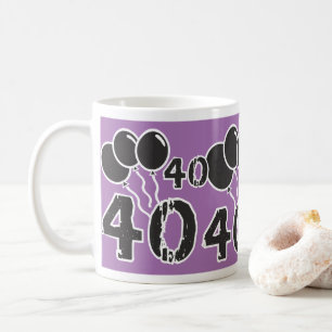 De Café Caneca PRETA dos balões do ROXO   do aniversário