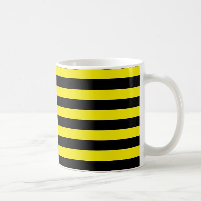 De Café Caneca preta e amarela das listras (Direita)