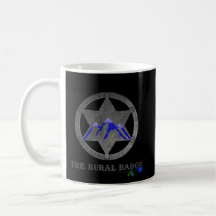 De Café Caneca Preta e Branca com Emblema Rural