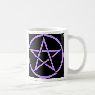 De Café Caneca preta e do Lilac do Pentagram/do Pentacle