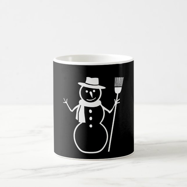 De Café Caneca preto e branco da vassoura do chapéu do (Centro)