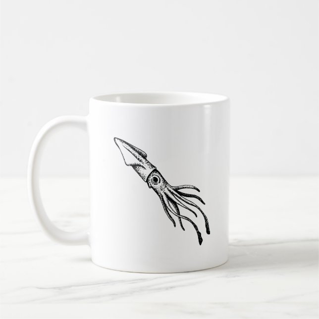 De Café Caneca preto e branco do calamar (Esquerda)