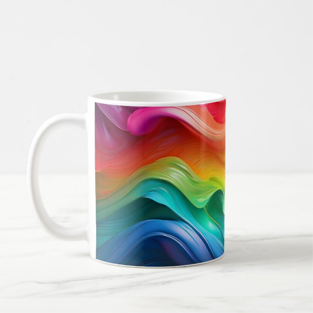 De Café Caneca Prism Flow – Arco-íris Abstrato (Esquerda)
