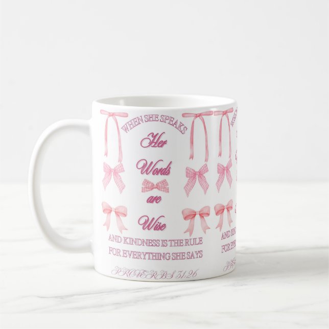 De Café Caneca Provérbios 31 Coquete Cristã Laços Rosa (Esquerda)