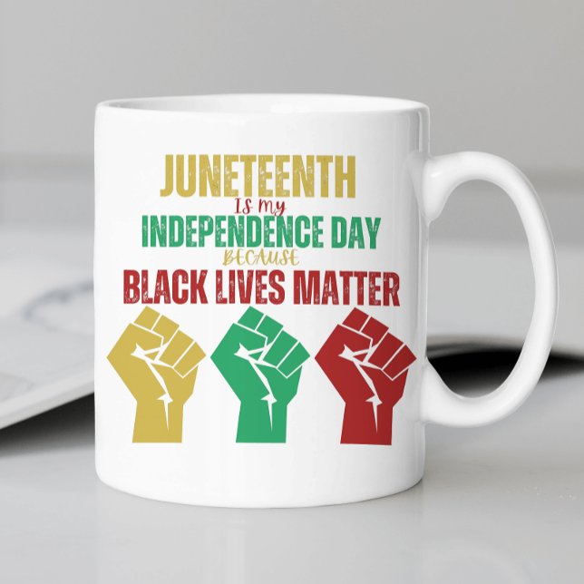 De Café Caneca Punho Pan-Africano do Juneteenth (Criador carregado)