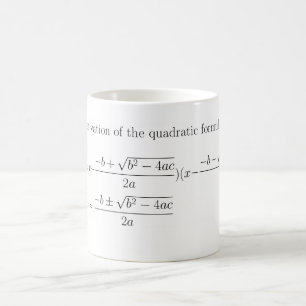 De Café Caneca quadrática da fórmula da matemática