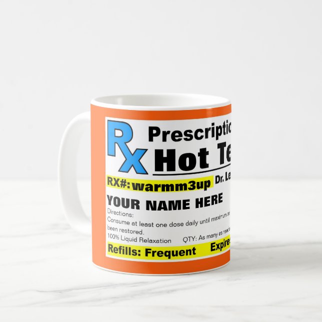 De Café Caneca quente do chá da prescrição (Frente Esquerda)