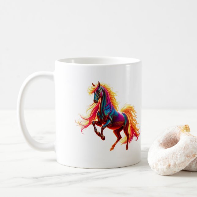 De Café Caneca Rainbow Horse (Com Donut)