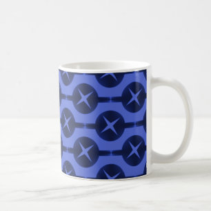 De Café Caneca rara dos círculos, azul vibrante