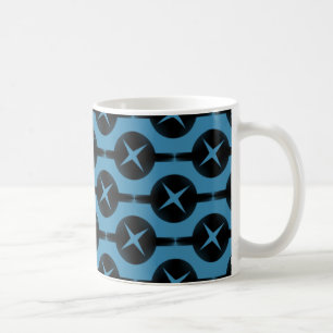 De Café Caneca rara dos círculos, profundamente azul