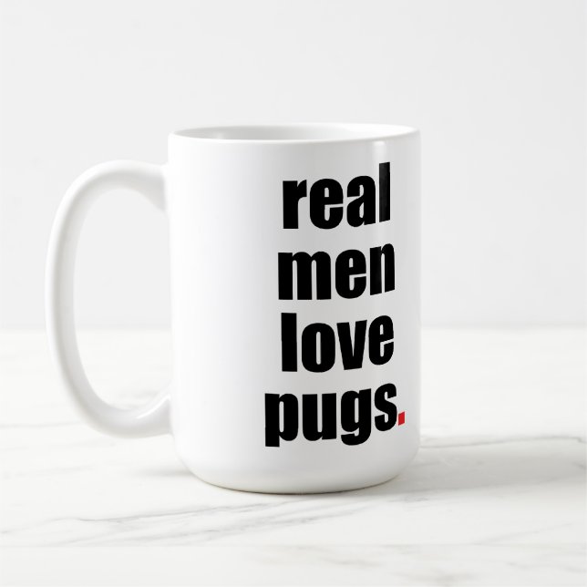 De Café Caneca real dos Pugs do amor dos homens (Esquerda)