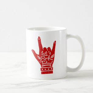 De Café Caneca Red Lets Rock Today Mão Grunge