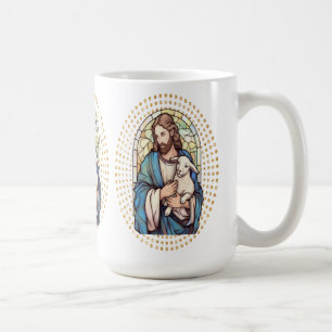 De Café Caneca Religiosa com Deus segurando um Cordeiro
