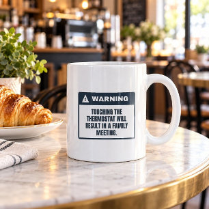 De Café Caneca Reunião Familiar ao Tocar no Termostato às