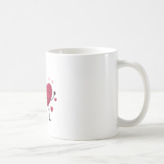 De Café Caneca Romântica Corações Rosa Bege e Vermelho