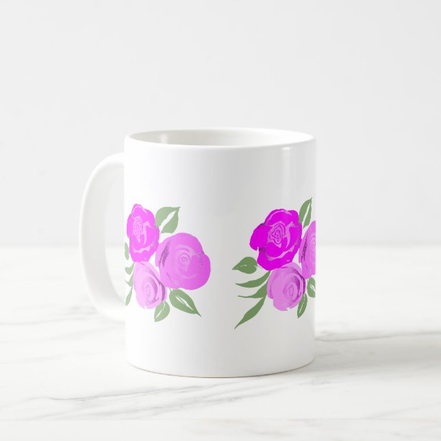 De Café Caneca Rosa Brilhante (Frente Esquerda)