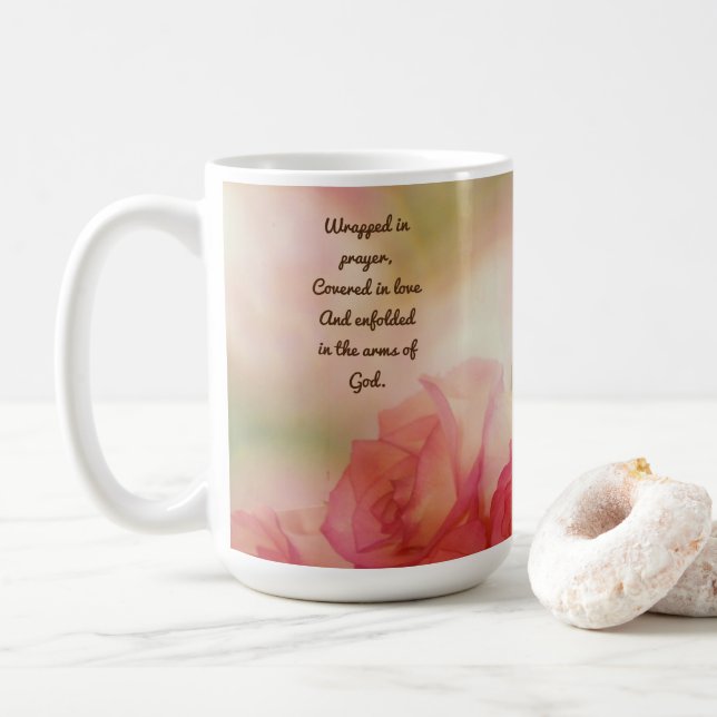 De Café Caneca Rosa: Envolta em Oração e Amor (Com Donut)