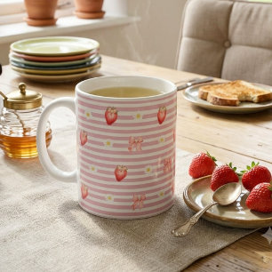De Café Caneca Rosa Morango & Margarida Floral Coquete F