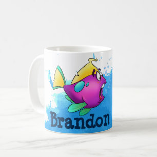 De Café Caneca roxa bonito dos peixes