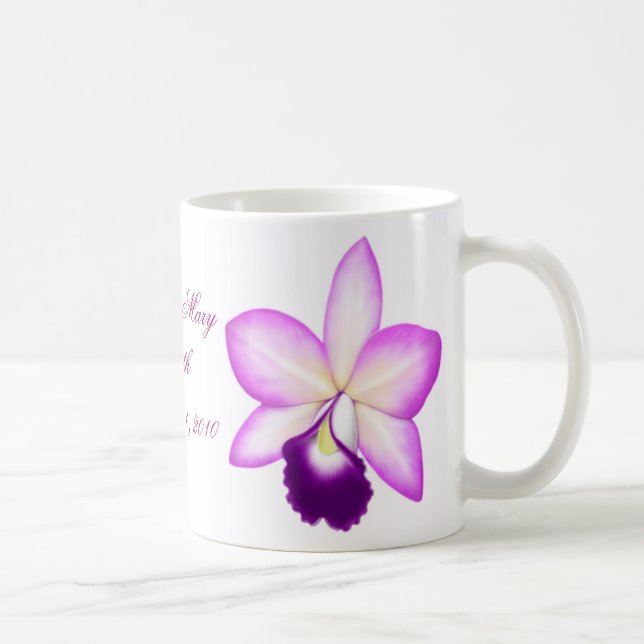 De Café Caneca roxa customizável da orquídea (Direita)