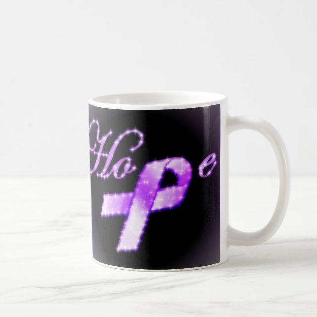 De Café Caneca roxa da consciência da fita da esperança (Direita)