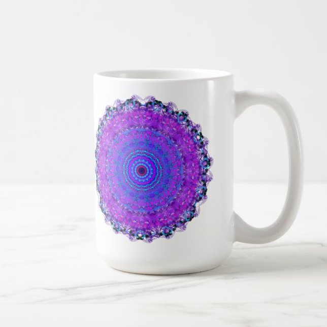 De Café Caneca roxa do caleidoscópio da mandala da psique (Direita)