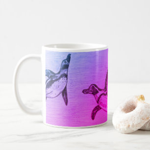 De Café Caneca roxa do pinguim