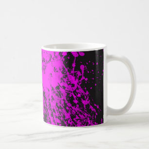 De Café Caneca roxa do Splatter da pintura
