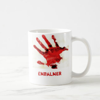 De Café Caneca sangrenta do impressão da mão do Embalmer