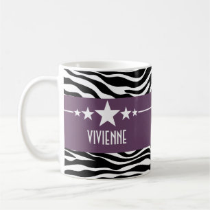 De Café Caneca Sassy roxa da zebra da estrela