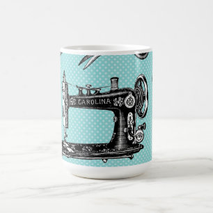 De Café Caneca Sewing do vintage