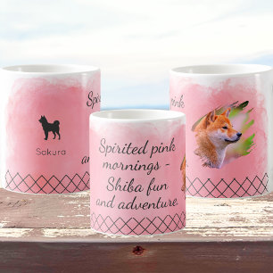 De Café Caneca Shiba Inu Rosa Pastel – Foto & Nome Persona