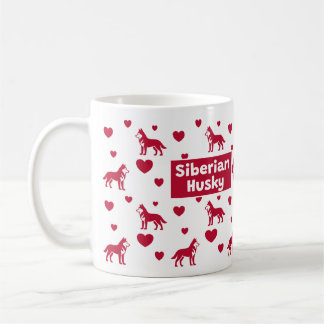 De Café Caneca Siberiana Com Corações Vermelhos