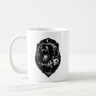 De Café Caneca Silhueta da Montanha do Urso Grizzly à Meia