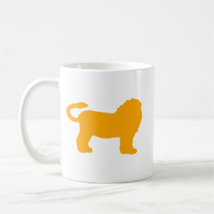 De Café Caneca Silhueta do Leão Amarelo – Ousado