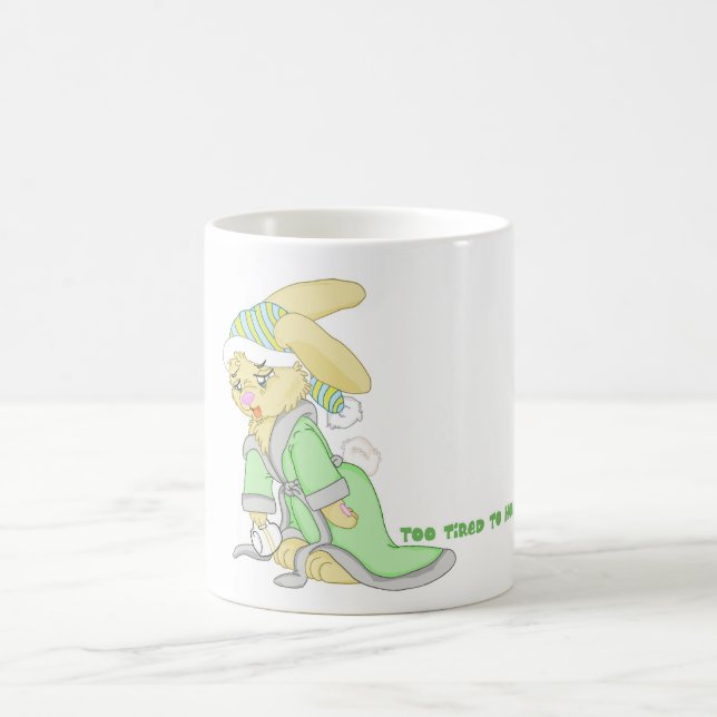 De Café Caneca sonolento do coelho "demasiado cansado para (Centro)