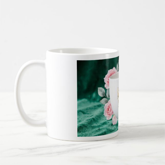 De Café Caneca Sticker Book | Floral Esmeralda Dourada Caf (Esquerda)