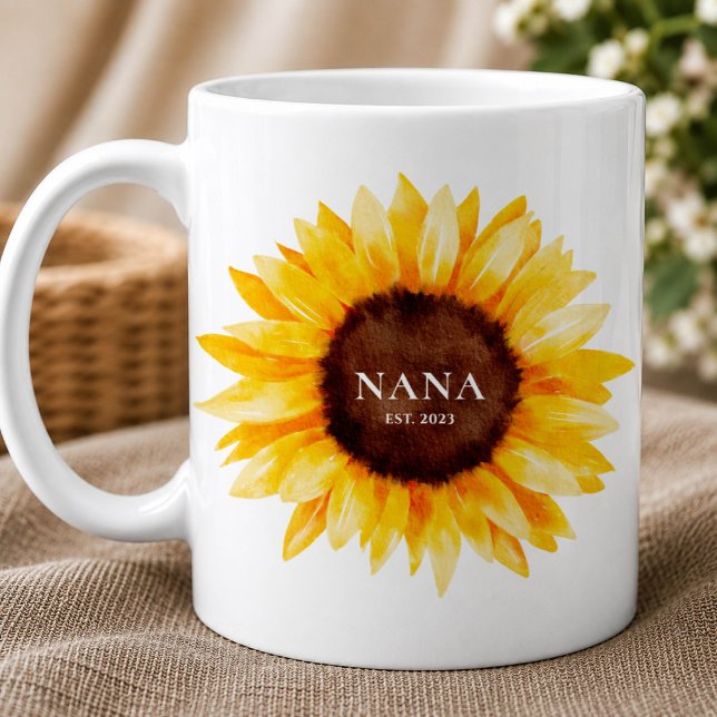 De Café Caneca Sunflower Nana | Presente para a Vovó (Criador carregado)