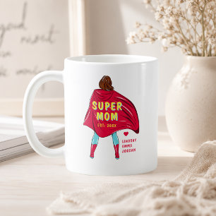 De Café Caneca Super Mãe Personalizada Nomes dos Filhos