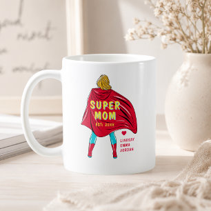 De Café Caneca Super Mãe Personalizada Nomes dos Filhos