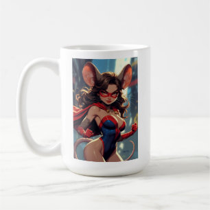 De Café Caneca SuperMouse Mulher mão direita branca